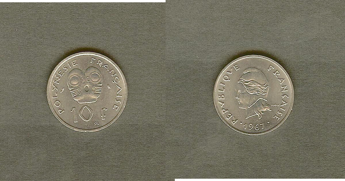 French Polynesia 10 francs 1967 Unc